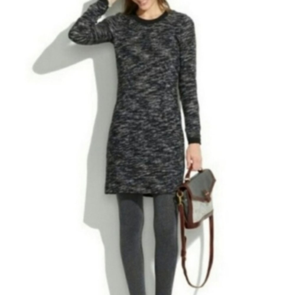 Madewell Marled Charcoal Sweater Dress